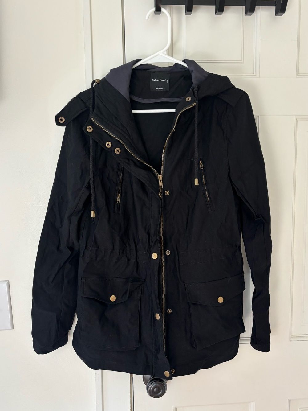 Women’s Black Utility Hooded Jacket